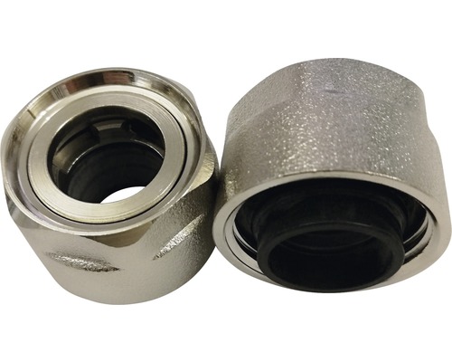 Klemmverschraubung 3/4" x15 mm nickel 2 Stück Zwei Messingverschraubungen für Sanitärinstallationen