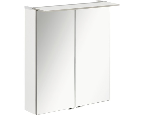 LED-Spiegelschrank Fackelmann b.perfekt 60x69x15 cm 2-türig weiß Spiegelschrank mit zwei Türen und Ablage