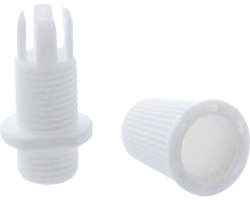 Zwei weiße Kunststoffdübel