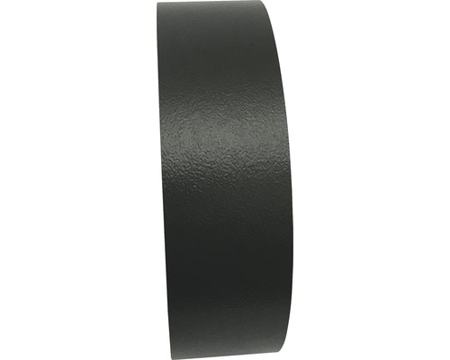 Kantenumleimer anthrazit mit Schmelzkleber 0,3x20x5000 mm Nahaufnahme eines schwarzen Isolierbands.
