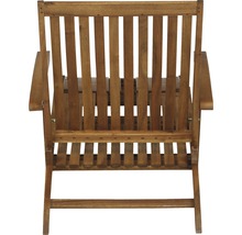 Gartensessel aus Holz, Rückenansicht