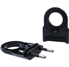 Eurostecker mit Öse schwarz