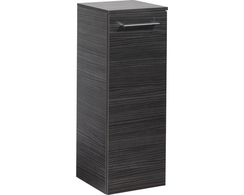 Midischrank Fackelmann B.perfekt Dark Oak 81x30,5x32 cm Schwarzer Bad-Hochschrank mit Schublade und Griff