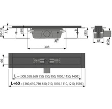 Duschrinne APZ1 550 mm schwarz-matt RAL9005-thumb-2