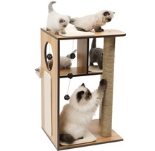 Katzenkratzbaum mit mehreren Ebenen, Kratzbaum und Spielzeug für Katzen