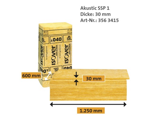 Isover Akustik SSP 1 Dämmplatte, 30 mm dick
