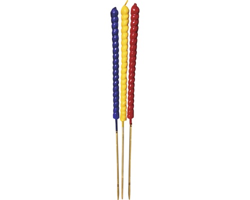 Fackel favorit Paraffin 3 Stk. Bunt zur Mückenabwehr Drei spiralförmige Gartenfackeln mit Holzstab