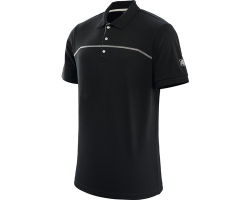 Schwarzes Poloshirt mit Knopfleiste und kurzem Ärmel