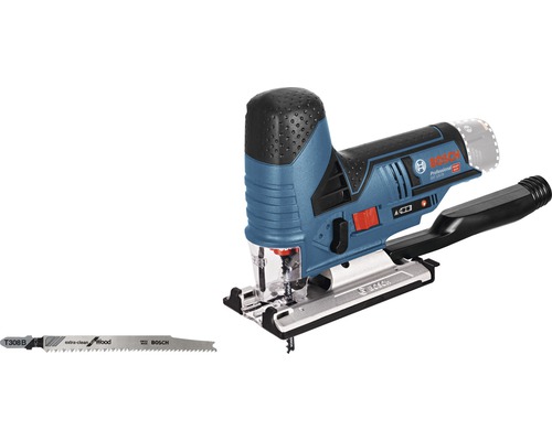 Akku-Stichsäge Bosch Professional GST 12V-70 inkl. 2x Stichsägeblatt (Speed for Wood und Extra-Clean for Wood), ohne Akku und Ladegerät