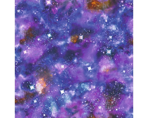 Papiertapete 273205 Kids & Teens 3 Kosmos lila Stoff mit Weltraummuster