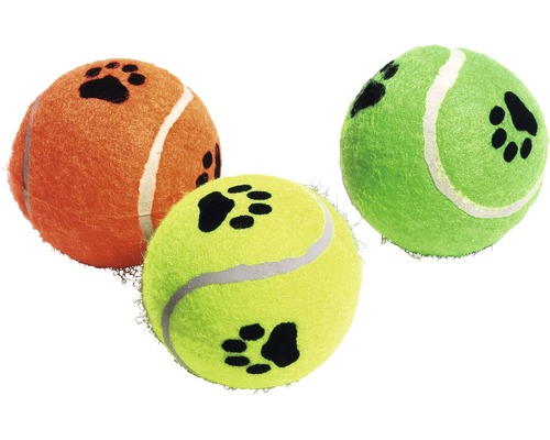 Hundespielzeug Karlie Tennisball mit Squeaker ø 6 cm zufällige Farbauswahl, 3 St