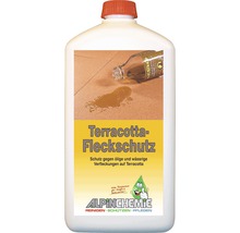 Terracotta Fleckschutz in einer weißen Kunststoffflasche mit rotem Verschluss
