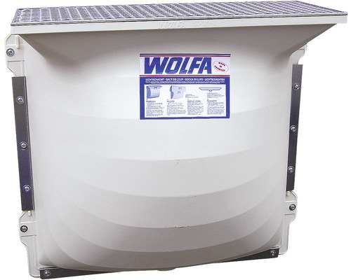 Wolfa Lichtschacht Druckwasserdicht 81 x 66 x 43 cm ohne Gitterrost Lichtschacht mit Gitterrost