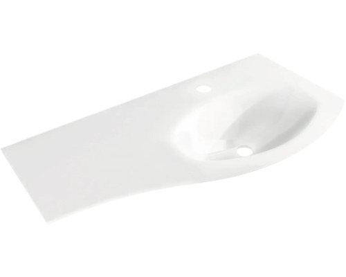 Möbel-Waschtisch Sting 104 cm rechts Glas weiß