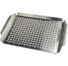Grillschale aus Edelstahl mit Lochmuster