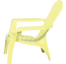 Gelber Gartenstuhl aus Kunststoff