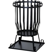 Feuerkorb aus Metall mit quadratischer Basis
