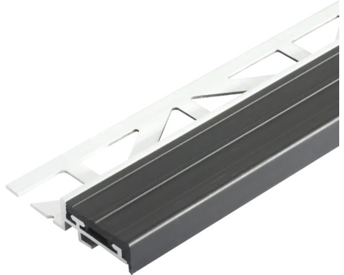 Treppenstufenprofil Dural Durastep Aluminium Länge 100 cm Höhe 9 mm Fliesenprofil aus Kunststoff und Aluminium