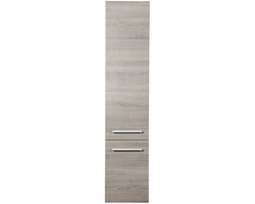 Hochschrank Sanox Stretto BxHxT 35 x 160 cm x 35 cm Frontfarbe eiche grau holzdekor Schmaler Holzschrank mit zwei Schubladen und Griffen