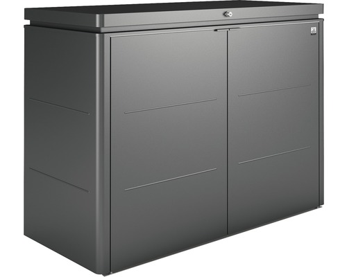 Terrassenschrank Biohort HighBoard 160x70x118 cm anthrazit Metall Geräteschrank mit zwei Türen