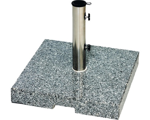Granit Schirmständer mit Edelstahlrohr