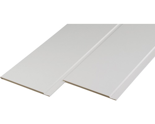 Dekorpaneel Esche Kristallweiß 2600 x 150 x 10 mm Zwei weiße Paneele