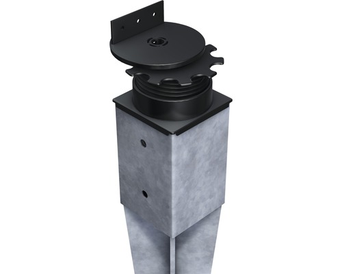 Verstellbare Pfostenstütze aus Metall für den Außenbereich