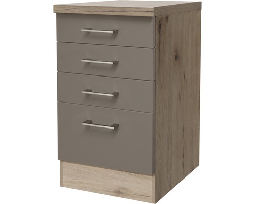 Flex Well Auszugunterschrank Riva BxTxH 50 x 60 x 86 cm quarzit cubanit matt zerlegt 00010336