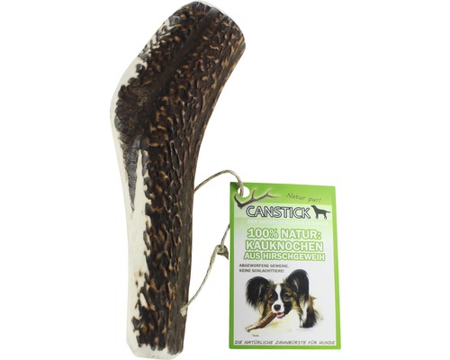 Kauknochen Canstick Half 5, mind. 200 g, Hirschgeweih Canstick Hirschgeweih-Kauknochen für Hunde mit Anhänger