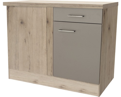 Flex Well Eckunterschrank Riva BxTxH 110 x 60 x 86 cm quarzit cubanit matt zerlegt Anschlag reversibel 00010344