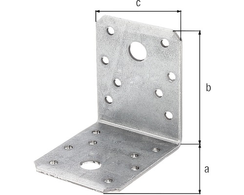 Winkelverbinder mit Abmessungen a, b und c