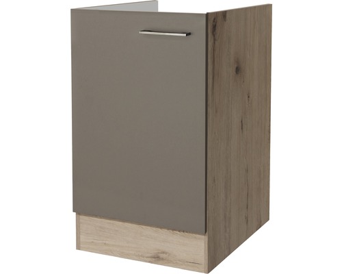 Flex Well Spülenschrank Riva BxTxH 50 x 57 x 82 cm quarzit cubanit matt zerlegt Anschlag reversibel (links oder rechts montierbar)