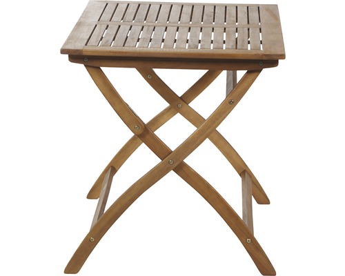Gartentisch Gardamo Lima klappbar 110 x 70 cm Gestell aus Akazienholz FSC® 100% in natur, Gartentischplatte aus Akazienholz FSC® 100% in natur Quadratischer Holztisch mit Klappbeinen für den Außenbereich