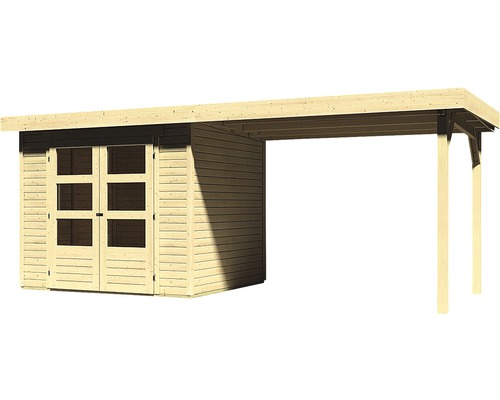 Holzgartenhaus mit Anbau