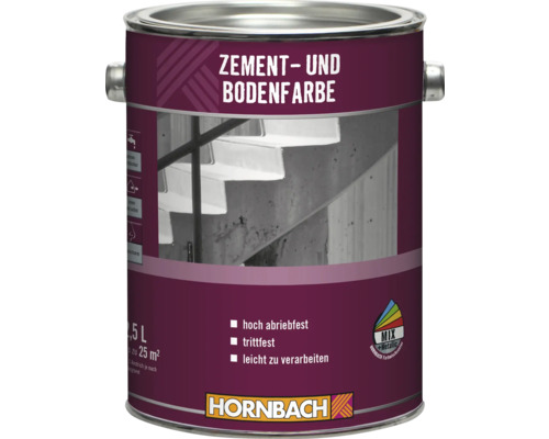 HORNBACH Zementfarbe Bodenfarbe RAL 7032 kieselgrau 2,5 l