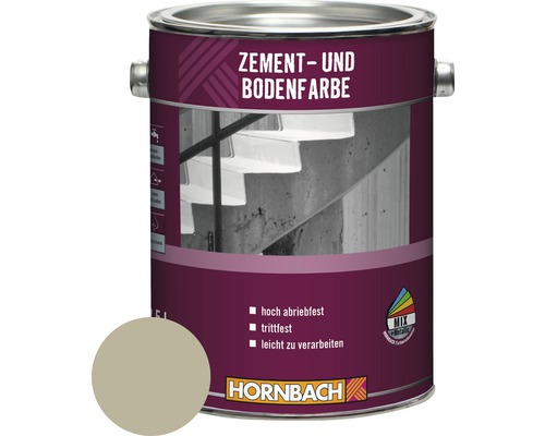 HORNBACH Zementfarbe Bodenfarbe RAL 7032 kieselgrau 2,5 l
