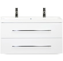 Waschtischunterschrank mit zwei Schubladen und zwei Armaturen