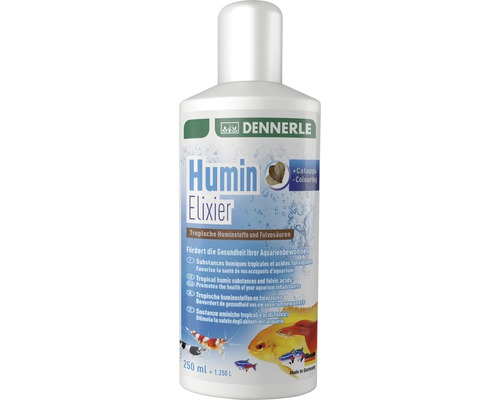 Tropenwasseraufbereiter DENNERLE Humin Elixier 250 ml Dennerle Humin Elixier zur Förderung der Gesundheit von Aquarienbewohnern, 250ml Flasche.