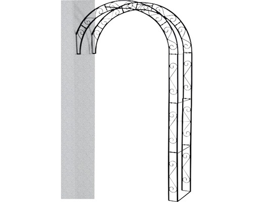 Rosenbogen Siena Garden Cambridge Metall 130x35x245 cm schwarz Gartentor aus Metall mit floralen Verzierungen
