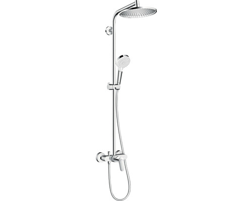 Duschsäule inkl. Einhebelmischer hansgrohe Crometta S Showerpipe 240 1jet chrom glänzend 27269000