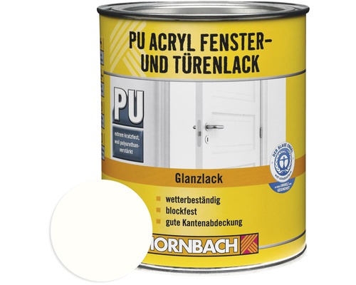 HORNBACH PU Acryllack Fensterlack-Türenlack glänzend weiß 375 ml