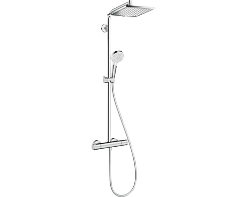 Duschsäule inkl. Thermostat hansgrohe Crometta E Showerpipe 240 1jet chrom 27271000 Duschsystem mit Kopfbrause, Handbrause und Thermostat