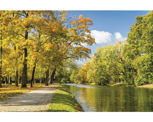 Fototapete Vlies 18344 River in Autumn Park 7-tlg. 350 x 260 cm