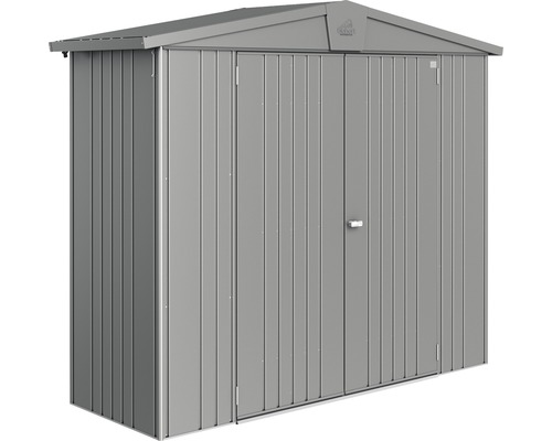 Gerätehaus Biohort Europa Gr. 2A 244 x 84 cm quarzgrau-metallic Metall Gerätehaus mit Doppeltür und Seitentür für den Garten