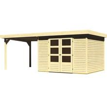 Gartenhaus Karibu Kodiak 5 mit Schleppdach 2,75 m 591,5 x 262 cm natur