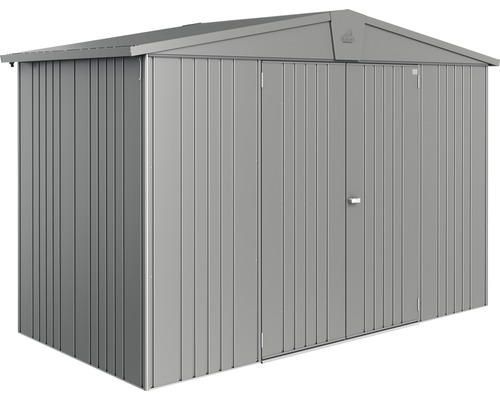 Gerätehaus Biohort Europa Gr. 4A 316 x 156 cm quarzgrau-metallic Metallgartenhaus mit Doppeltür zur Aufbewahrung von Gartengeräten