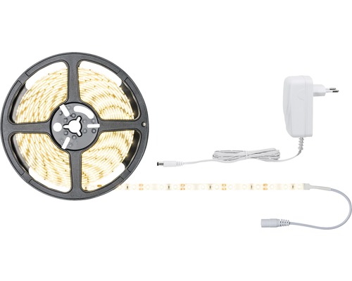 SimpLED Betriebsfertiges Strip-Set 5 m 960 lm 3000 K 300 LED´s beschichtet 12V LED-Streifen auf Rolle mit Netzteil