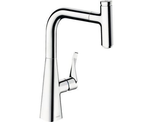 hansgrohe Küchenarmatur mit Ausziehauslauf METRIS SELECT M71 chrom 14857000 Küchenarmatur mit Ausziehbrause