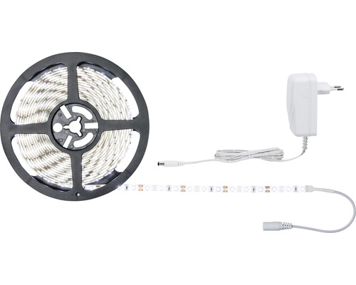 SimpLED Betriebsfertiges Strip-Set 5 m 935 lm 6500 K 300 LED´s beschichtet 12V LED Streifen mit Trafo auf Rolle