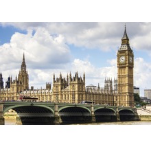 Die Houses of Parliament mit dem Big Ben in London, gesehen von der Themse aus.
